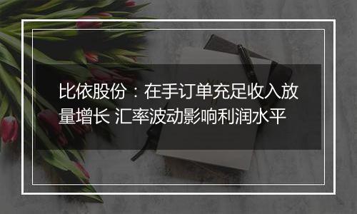 比依股份:在手订单充足收入放量增长 汇率波动影响利润水平