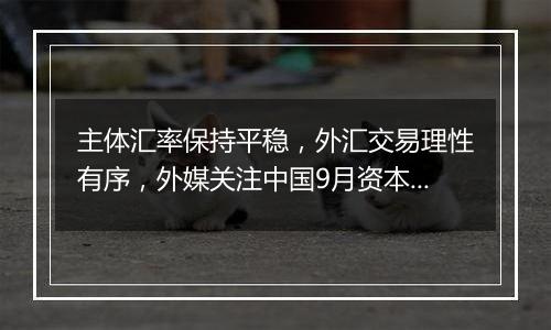主体汇率保持平稳,外汇交易理性有序,外媒关注中国9月资本流入大幅增加