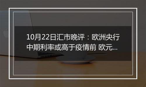 10月22日汇市晚评:欧洲央行中期利率或高于疫情前 欧元/美元维持在1.08上方