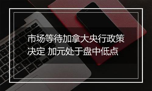 市场等待加拿大央行政策决定 加元处于盘中低点