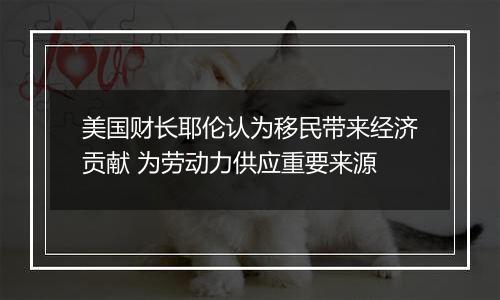 美国财长耶伦认为移民带来经济贡献 为劳动力供应重要来源