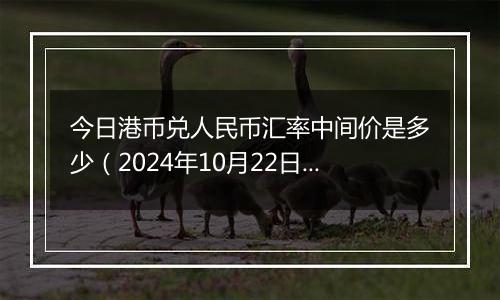 今日港币兑人民币汇率中间价是多少(2024年10月22日)