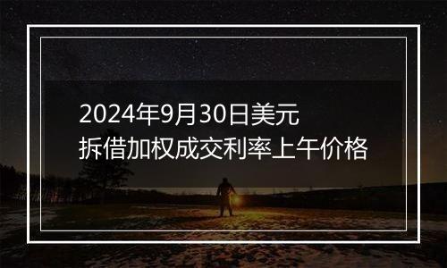 2024年9月30日美元拆借加权成交利率上午价格