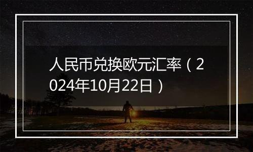 人民币兑换欧元汇率（2024年10月22日）
