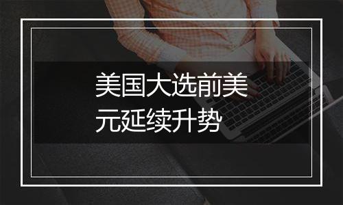 美国大选前美元延续升势