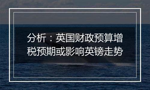 分析:英国财政预算增税预期或影响英镑走势