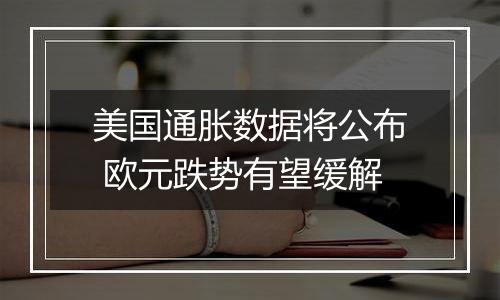 美国通胀数据将公布 欧元跌势有望缓解