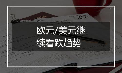 欧元/美元继续看跌趋势