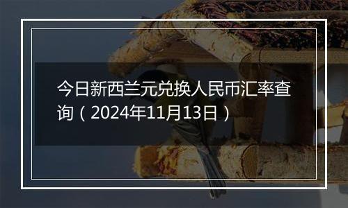 今日新西兰元兑换人民币汇率查询(2024年11月13日)