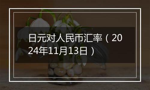 日元对人民币汇率(2024年11月13日)