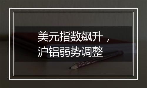 美元指数飙升,沪铝弱势调整