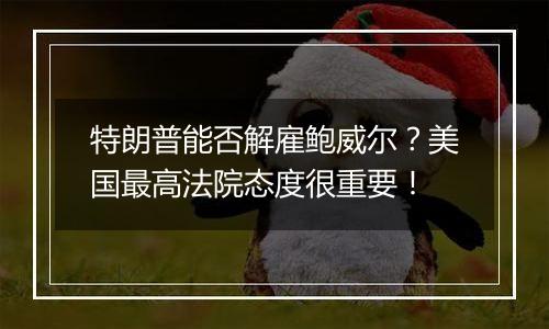 特朗普能否解雇鲍威尔?美国最高法院态度很重要!