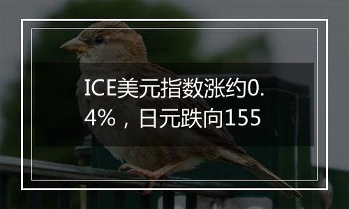 ICE美元指数涨约0.4%,日元跌向155