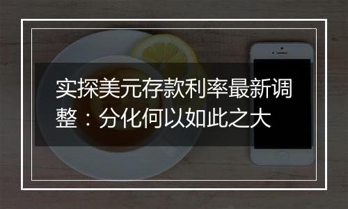 实探美元存款利率最新调整:分化何以如此之大