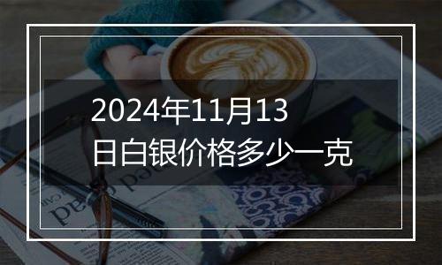 2024年11月13日白银价格多少一克