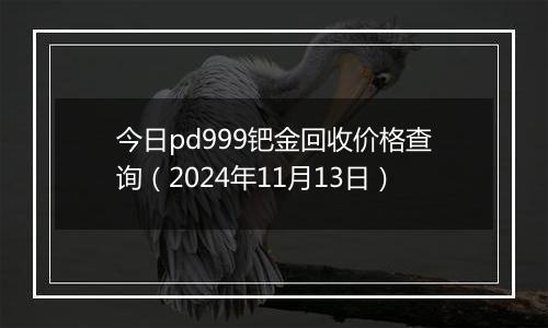 今日pd999钯金回收价格查询(2024年11月13日)