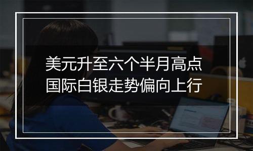 美元升至六个半月高点 国际白银走势偏向上行