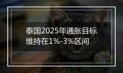 泰国2025年通胀目标维持在1%-3%区间