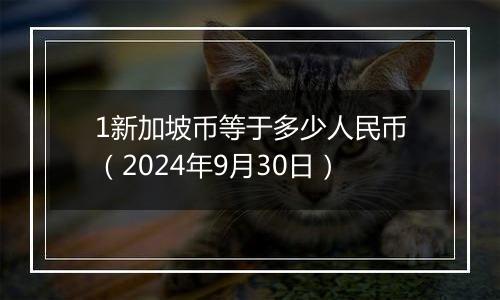 1新加坡币等于多少人民币(2024年9月30日)