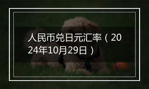 人民币兑日元汇率（2024年10月29日）