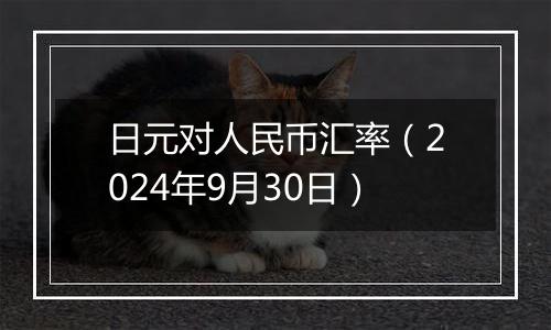 日元对人民币汇率(2024年9月30日)