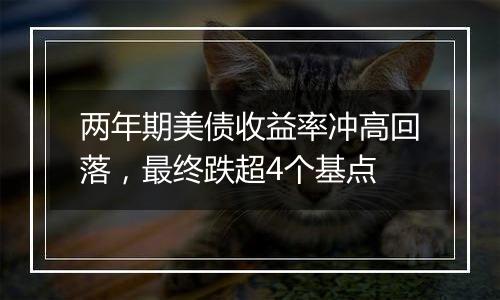 两年期美债收益率冲高回落，最终跌超4个基点