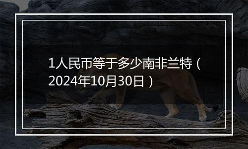 1人民币等于多少南非兰特(2024年10月30日)