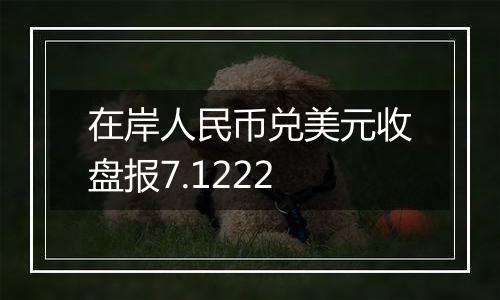在岸人民币兑美元收盘报7.1222