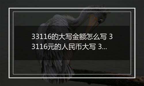 33116的大写金额怎么写 33116元的人民币大写 33116元的数字大写