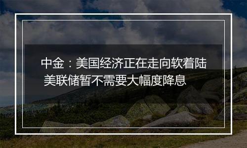 中金:美国经济正在走向软着陆 美联储暂不需要大幅度降息