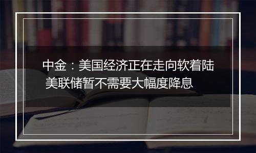 中金:美国经济正在走向软着陆 美联储暂不需要大幅度降息