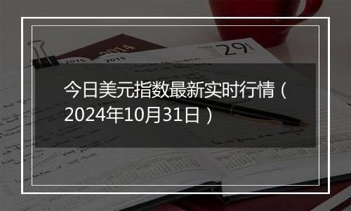 今日美元指数最新实时行情(2024年10月31日)