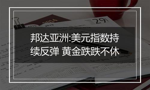 邦达亚洲:美元指数持续反弹 黄金跌跌不休