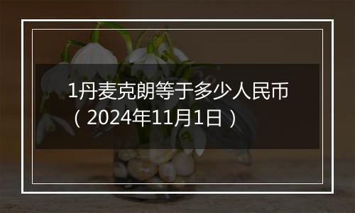 1丹麦克朗等于多少人民币(2024年11月1日)
