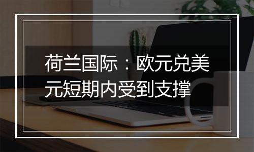 荷兰国际:欧元兑美元短期内受到支撑