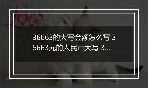 36663的大写金额怎么写 36663元的人民币大写 36663元的数字大写