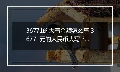 36771的大写金额怎么写 36771元的人民币大写 36771元的数字大写
