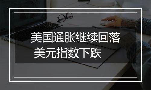 美国通胀继续回落 美元指数下跌