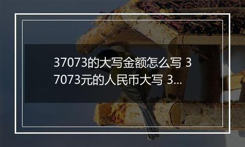 37073的大写金额怎么写 37073元的人民币大写 37073元的数字大写
