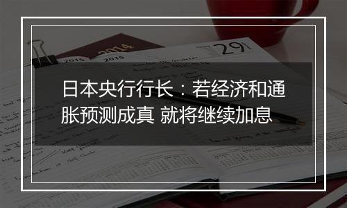 日本央行行长:若经济和通胀预测成真 就将继续加息