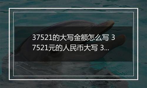 37521的大写金额怎么写 37521元的人民币大写 37521元的数字大写