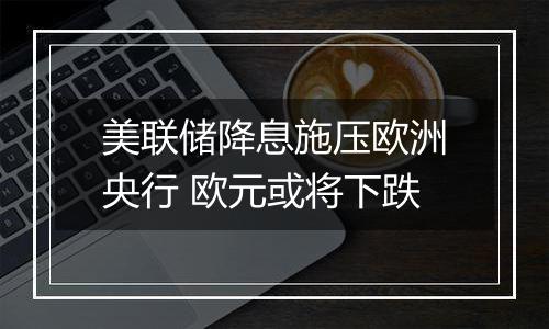 美联储降息施压欧洲央行 欧元或将下跌