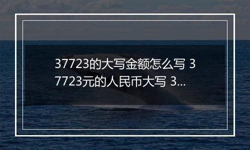 37723的大写金额怎么写 37723元的人民币大写 37723元的数字大写