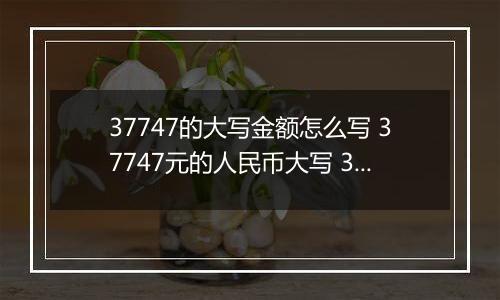 37747的大写金额怎么写 37747元的人民币大写 37747元的数字大写