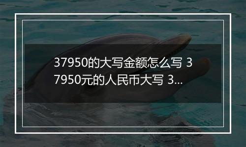 37950的大写金额怎么写 37950元的人民币大写 37950元的数字大写