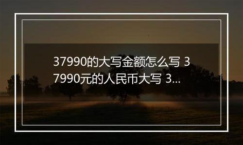 37990的大写金额怎么写 37990元的人民币大写 37990元的数字大写