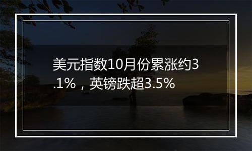 美元指数10月份累涨约3.1%，英镑跌超3.5%