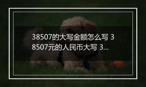 38507的大写金额怎么写 38507元的人民币大写 38507元的数字大写