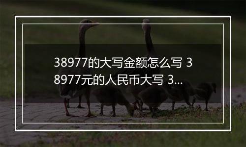 38977的大写金额怎么写 38977元的人民币大写 38977元的数字大写