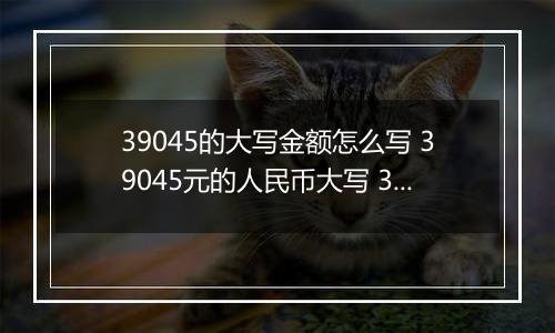 39045的大写金额怎么写 39045元的人民币大写 39045元的数字大写